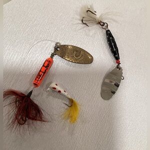 Vintage fishing Lures “Rooster Tail” & “ABU SPINNER” Set/3